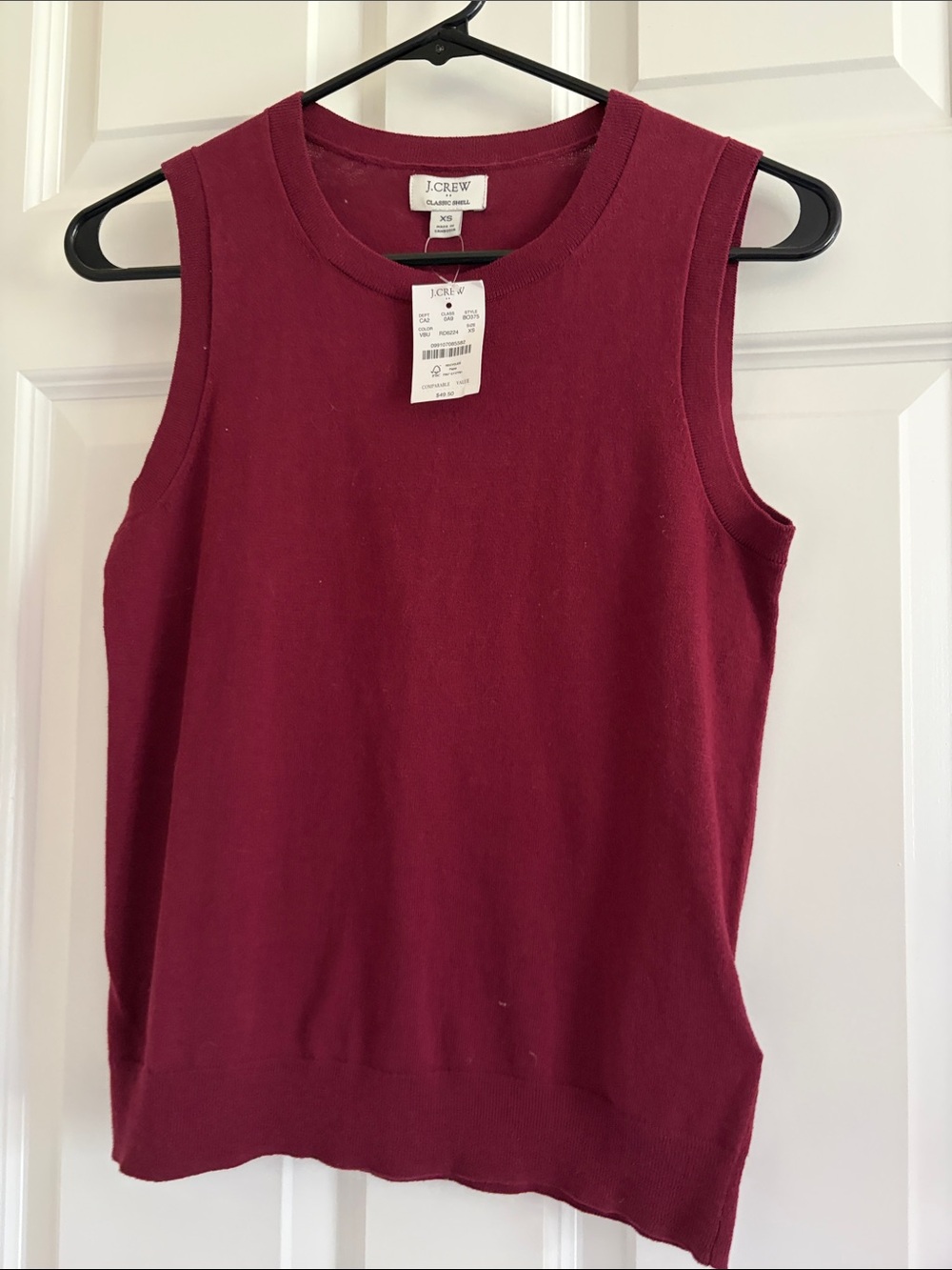 J. Crew Sleeveless Knit Tank in Deep Burgundy